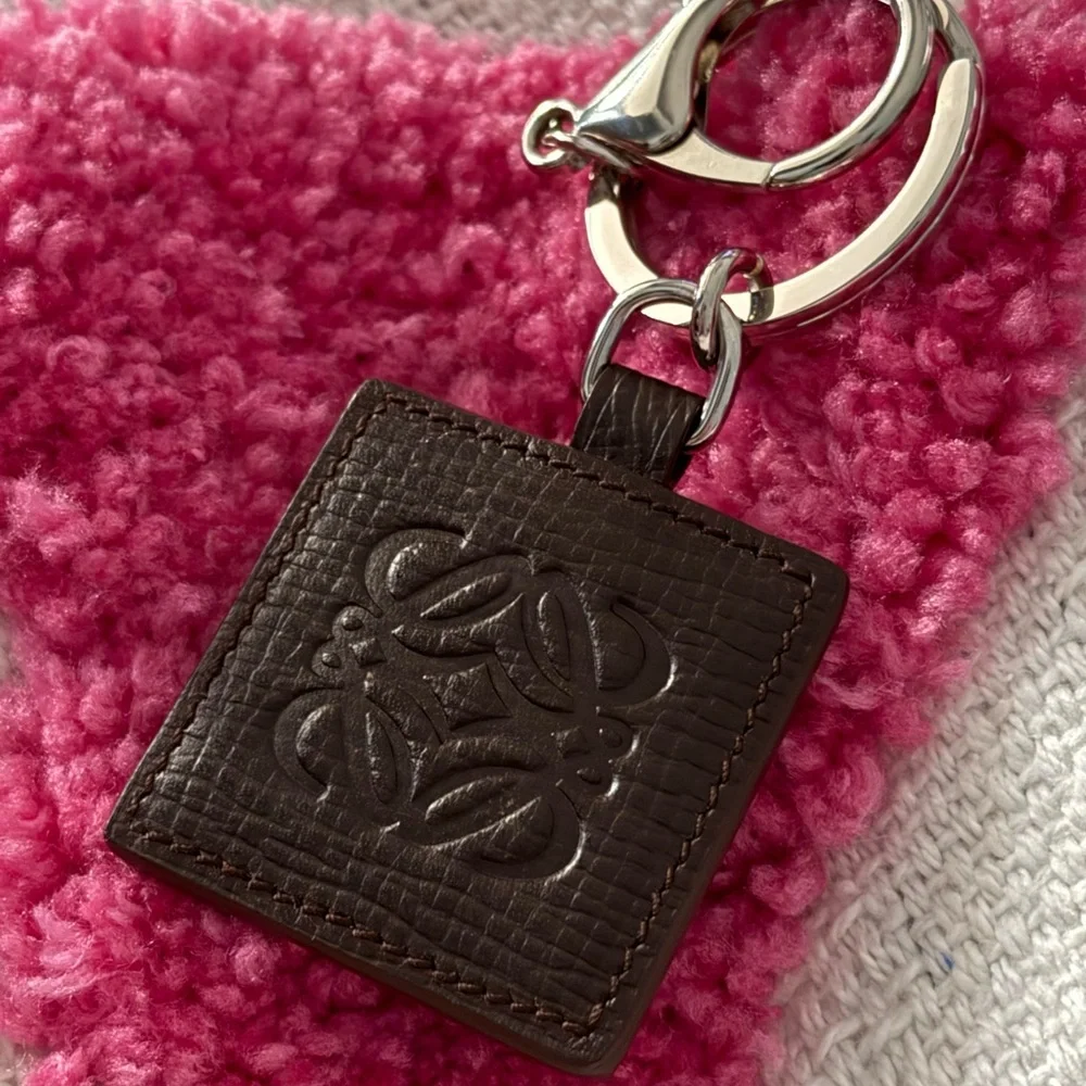 Loewe Dark Brown Leather Keyring/Keychain